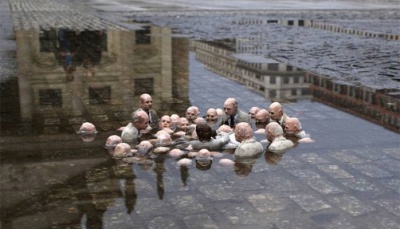 Politicians Debating Global Warming (art installation by Isaac)